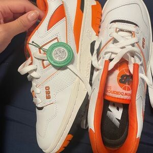 New Balance 550 White and Orange Sneakers
